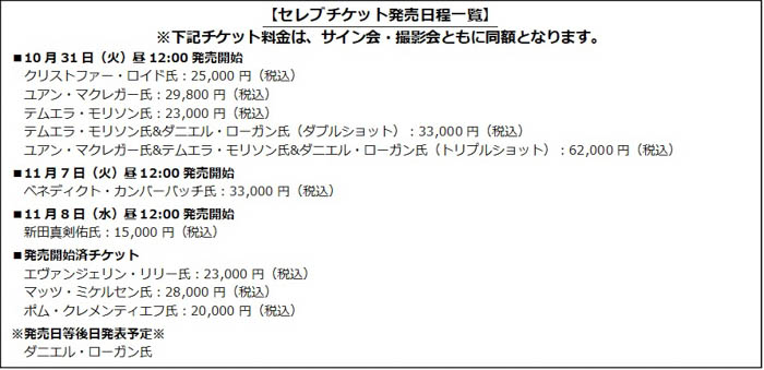 【東京コミコン】新田真剣佑、ベネディクト・カンバーバッチ、クリストファー・ロイドのサイン会・撮影会チケットが発売決定！