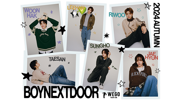 BOYNEXTDOORが、WEGO 2024 AUTUMN & WINTERのビジュアルモデルに就任！