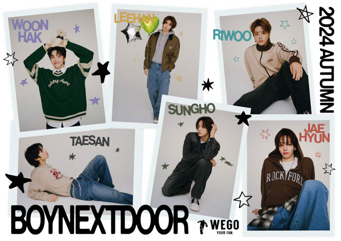 BOYNEXTDOORが、WEGO 2024 AUTUMN & WINTERのビジュアルモデルに就任！